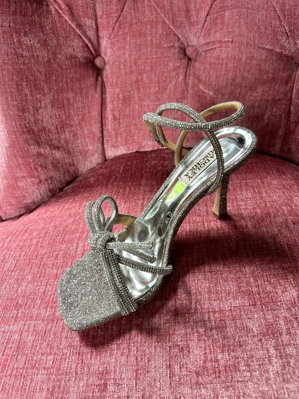 Size 7.5 Bagley Mishka Effie Sandals Antique Silver